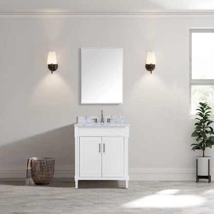 Bristol 30" Freestanding Bathroom Vanity with Stone Top and Vitreous China Undermount Sink