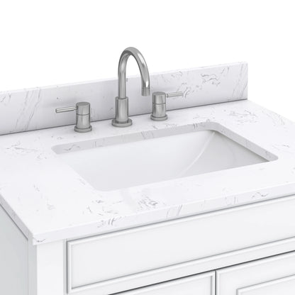 Bristol 30" Freestanding Bathroom Vanity with Stone Top and Vitreous China Undermount Sink