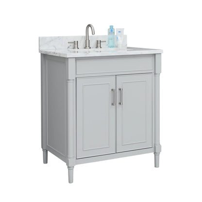 Bristol 30" Freestanding Bathroom Vanity with Stone Top and Vitreous China Undermount Sink