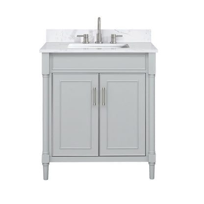 Bristol 30" Freestanding Bathroom Vanity with Stone Top and Vitreous China Undermount Sink