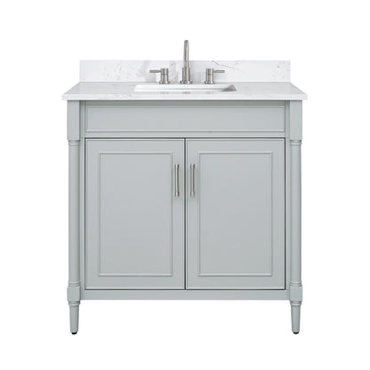 Bristol 36" Freestanding Bathroom Vanity with Stone Top and Vitreous China Undermount Sink