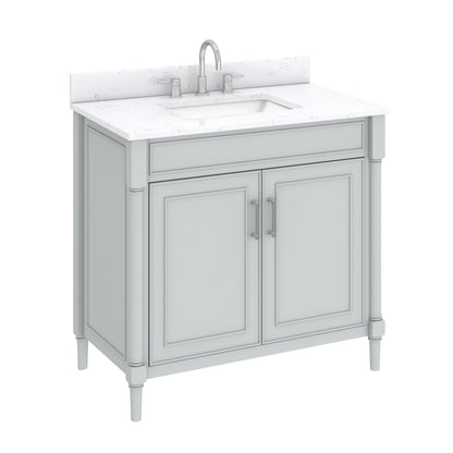 Bristol 36" Freestanding Bathroom Vanity with Stone Top and Vitreous China Undermount Sink