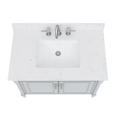 Bristol 36" Freestanding Bathroom Vanity with Stone Top and Vitreous China Undermount Sink