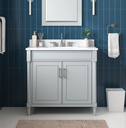 Bristol 36" Freestanding Bathroom Vanity with Stone Top and Vitreous China Undermount Sink