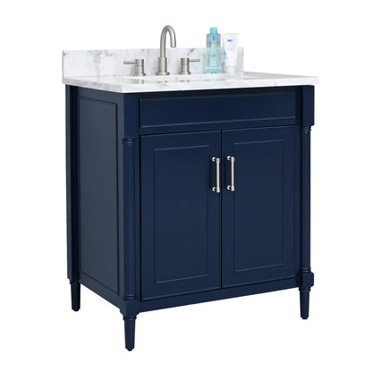 Bristol 36" Freestanding Bathroom Vanity with Stone Top and Vitreous China Undermount Sink