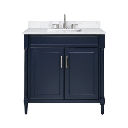 Bristol 36" Freestanding Bathroom Vanity with Stone Top and Vitreous China Undermount Sink