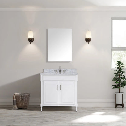 Bristol 36" Freestanding Bathroom Vanity with Stone Top and Vitreous China Undermount Sink