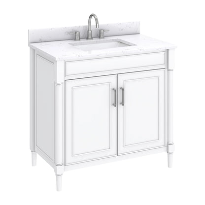 Bristol 36" Freestanding Bathroom Vanity with Stone Top and Vitreous China Undermount Sink