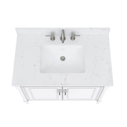 Bristol 36" Freestanding Bathroom Vanity with Stone Top and Vitreous China Undermount Sink