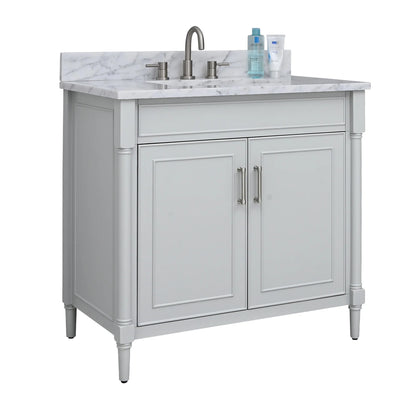 Bristol 36" Freestanding Bathroom Vanity with Stone Top and Vitreous China Undermount Sink