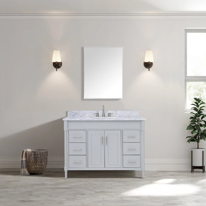 Bristol 48" Freestanding Bathroom Vanity with Stone Top and Vitreous China Undermount Sink