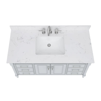Bristol 48" Freestanding Bathroom Vanity with Stone Top and Vitreous China Undermount Sink