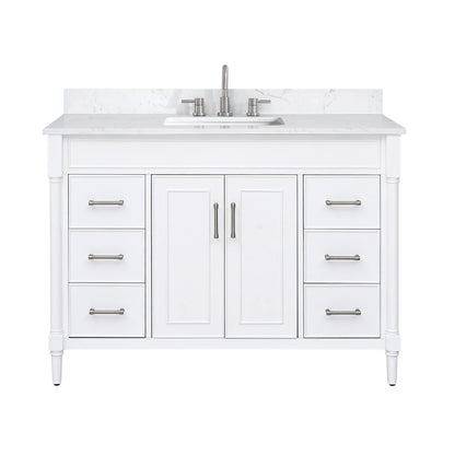 Bristol 48" Freestanding Bathroom Vanity with Stone Top and Vitreous China Undermount Sink