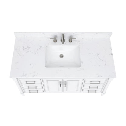Bristol 48" Freestanding Bathroom Vanity with Stone Top and Vitreous China Undermount Sink