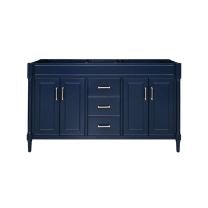 Bristol 60" Freestanding Bathroom Vanity with Stone Top and Vitreous China Undermount Sinks