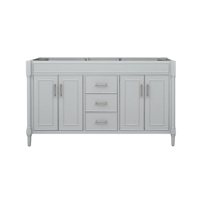 Bristol 60" Freestanding Bathroom Vanity with Stone Top and Vitreous China Undermount Sinks