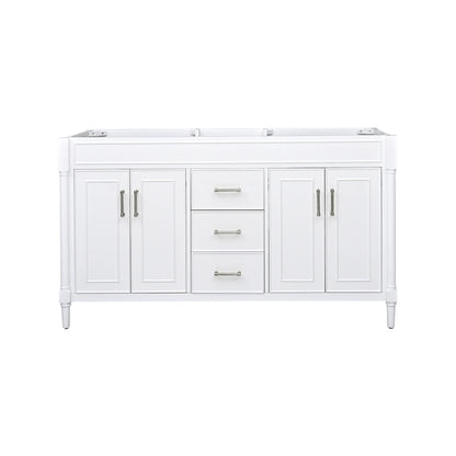 Bristol 60" Freestanding Bathroom Vanity with Stone Top and Vitreous China Undermount Sinks
