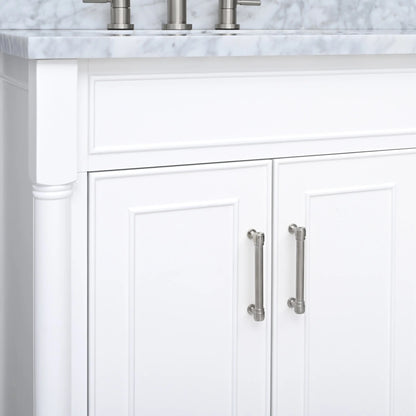 Bristol 60" Freestanding Bathroom Vanity with Stone Top and Vitreous China Undermount Sinks