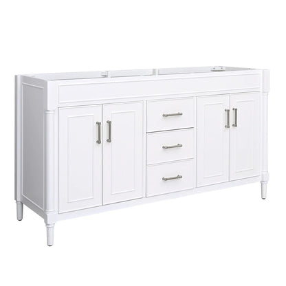 Bristol 60" Freestanding Bathroom Vanity with Stone Top and Vitreous China Undermount Sinks