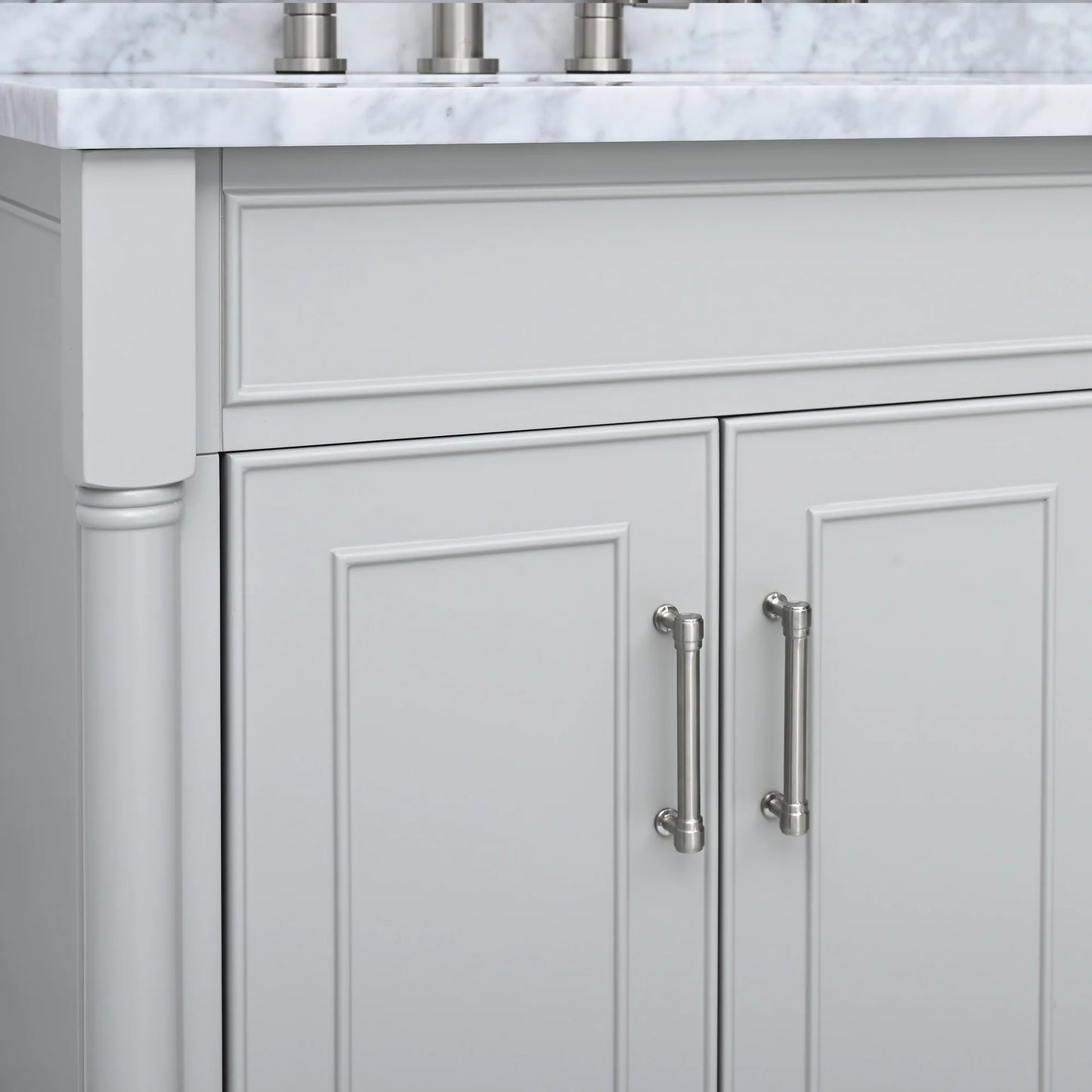 Bristol 60" Freestanding Bathroom Vanity with Stone Top and Vitreous China Undermount Sinks