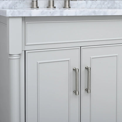 Bristol 60" Freestanding Bathroom Vanity with Stone Top and Vitreous China Undermount Sinks