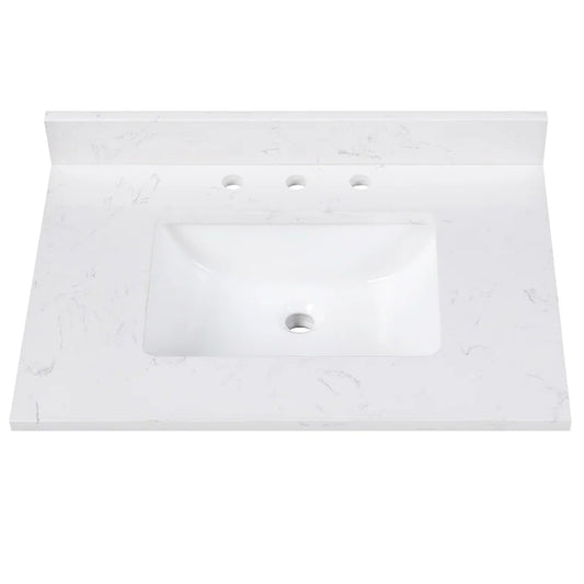 Cala White Engineered Stone Vanity Top