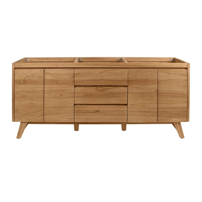 Coventry 72" Freestanding Bathroom Vanity with Stone Top and Vitreous China Undermount Sinks