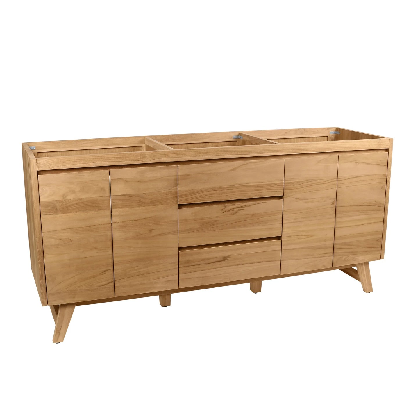 Coventry 72" Freestanding Bathroom Vanity with Stone Top and Vitreous China Undermount Sinks