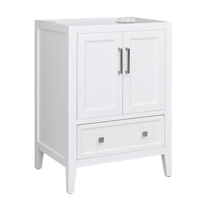 Everette 24" Freestanding Bathroom Vanity with Carrara White Natural Marble Top and Vitreous China Undermount Sink