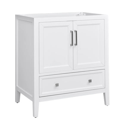 Everette 30" Freestanding Bathroom Vanity with Carrara White Natural Marble Top and Vitreous China Undermount Sink