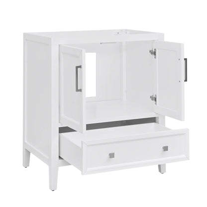 Everette 30" Freestanding Bathroom Vanity with Carrara White Natural Marble Top and Vitreous China Undermount Sink