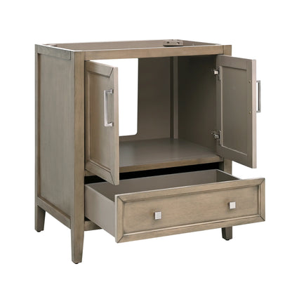 Everette 30" Freestanding Bathroom Vanity with Carrara White Natural Marble Top and Vitreous China Undermount Sink