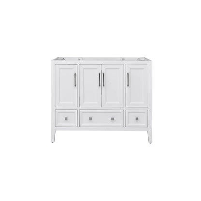 Everette 42" Freestanding Bathroom Vanity with Carrara White Natural Marble Top and Vitreous China Undermount Sink