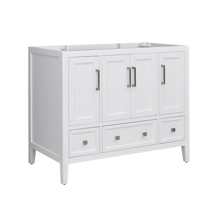 Everette 42" Freestanding Bathroom Vanity with Carrara White Natural Marble Top and Vitreous China Undermount Sink