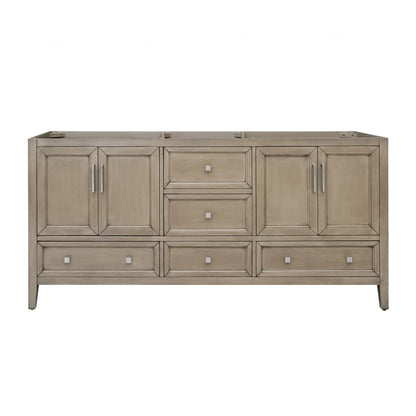 Everette 72" Freestanding Bathroom Vanity with Carrara White Natural Marble Top and Vitreous China Undermount Sinks