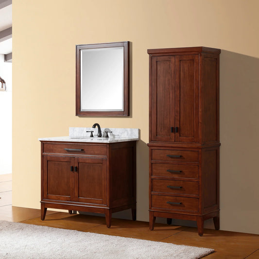 Madison 24 inch freestanding linen cabinet in solid wood
