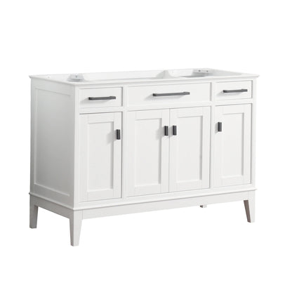 Madison 48" Freestanding Bathroom Vanity with Carrara White Natural Marble Top and Vitreous China Undermount Sink