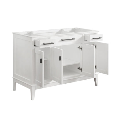 Madison 48" Freestanding Bathroom Vanity with Carrara White Natural Marble Top and Vitreous China Undermount Sink