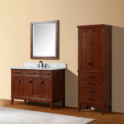 Madison 48" Freestanding Bathroom Vanity with Carrara White Natural Marble Top and Vitreous China Undermount Sink