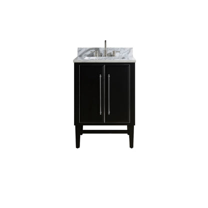 Mason 24" Freestanding Bathroom Vanity with Carrara White Natural Marble Top and Vitreous China Undermount Sink