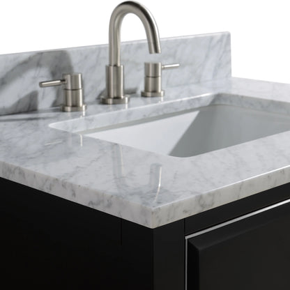 Mason 24" Freestanding Bathroom Vanity with Carrara White Natural Marble Top and Vitreous China Undermount Sink