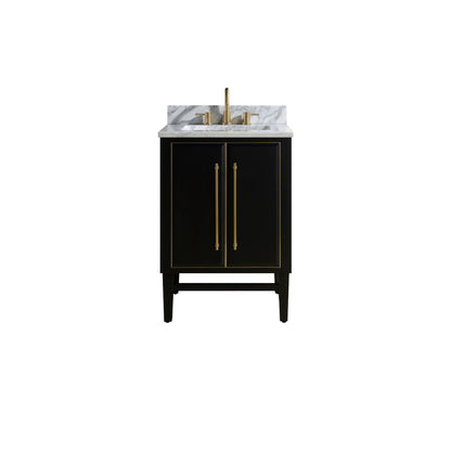 Mason 24" Freestanding Bathroom Vanity with Carrara White Natural Marble Top and Vitreous China Undermount Sink