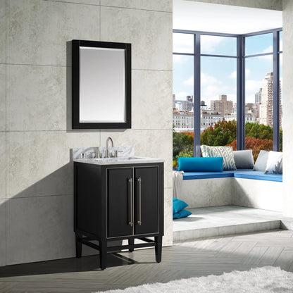 Mason 24" Freestanding Bathroom Vanity with Carrara White Natural Marble Top and Vitreous China Undermount Sink