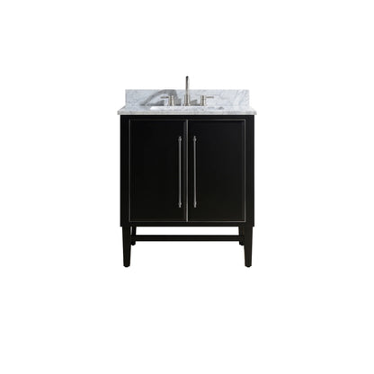 Mason 30" Freestanding Bathroom Vanity with Carrara White Natural Marble Top and Vitreous China Undermount Sink