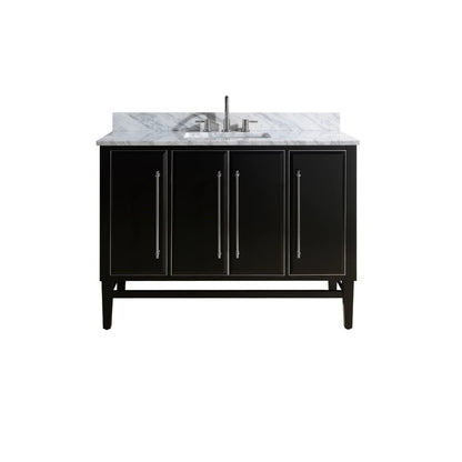Mason 48" Freestanding Bathroom Vanity with Carrara White Natural Marble Top and Vitreous China Undermount Sink