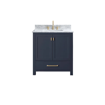 Modero 30" Freestanding Bathroom Vanity with Stone Top and Vitreous China Undermount Sink