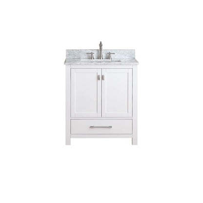 Modero 30" Freestanding Bathroom Vanity with Stone Top and Vitreous China Undermount Sink