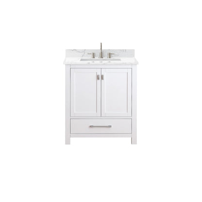 Modero 30" Freestanding Bathroom Vanity with Stone Top and Vitreous China Undermount Sink