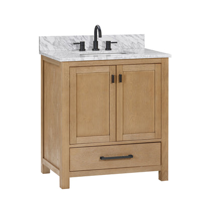 Modero 30" Freestanding Bathroom Vanity with Stone Top and Vitreous China Undermount Sink