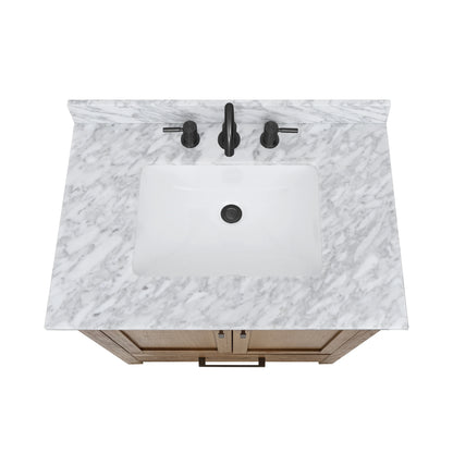 Modero 30" Freestanding Bathroom Vanity with Stone Top and Vitreous China Undermount Sink